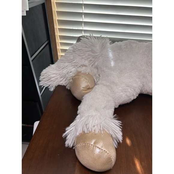 Dan Dee White Unicorn Plush Gold Horn Hooves Stars 23” Stuffed Animal 2017 - Picture 6 of 12
